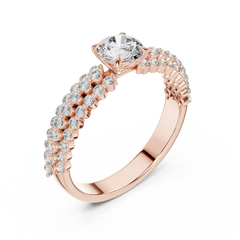Aurevia Round Brilliant Double-Row Pave Statement Ring