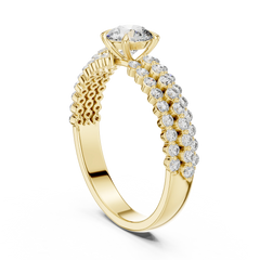 Aurevia Round Brilliant Double-Row Pave Statement Ring