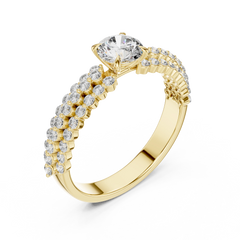 Aurevia Round Brilliant Double-Row Pave Statement Ring