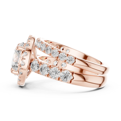 Radiant Round Double-Row Bridal Set