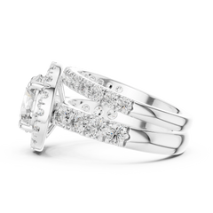 Radiant Round Double-Row Bridal Set