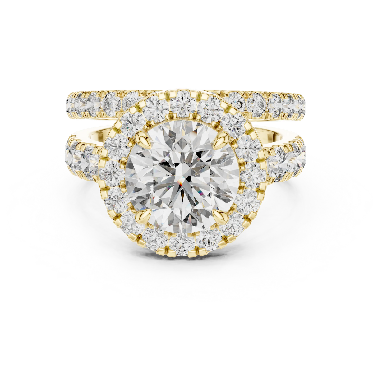 Radiant Round Double-Row Bridal Set