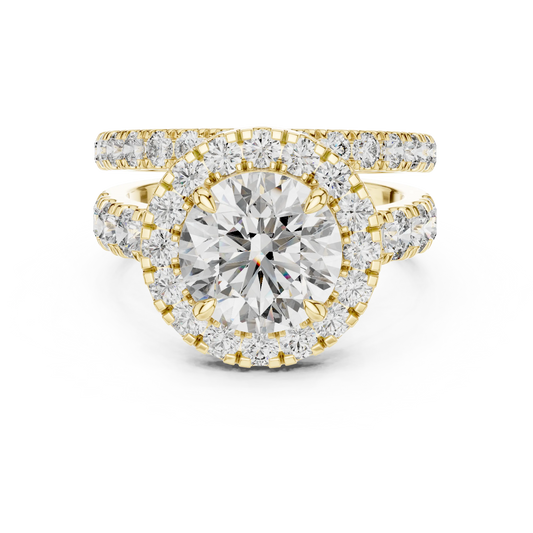 Radiant Round Double-Row Bridal Set