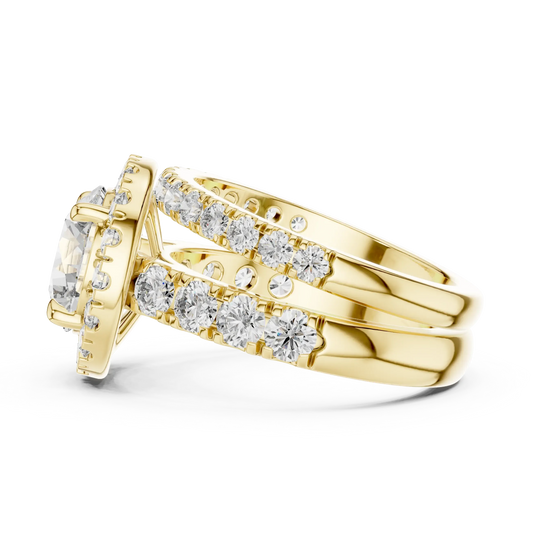 Radiant Round Double-Row Bridal Set