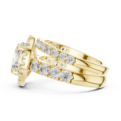 Radiant Round Double-Row Bridal Set