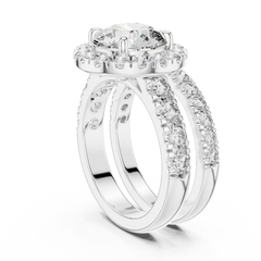 Radiant Round Double-Row Bridal Set