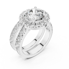 Radiant Round Double-Row Bridal Set