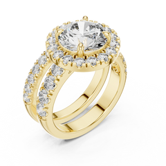 Radiant Round Double-Row Bridal Set