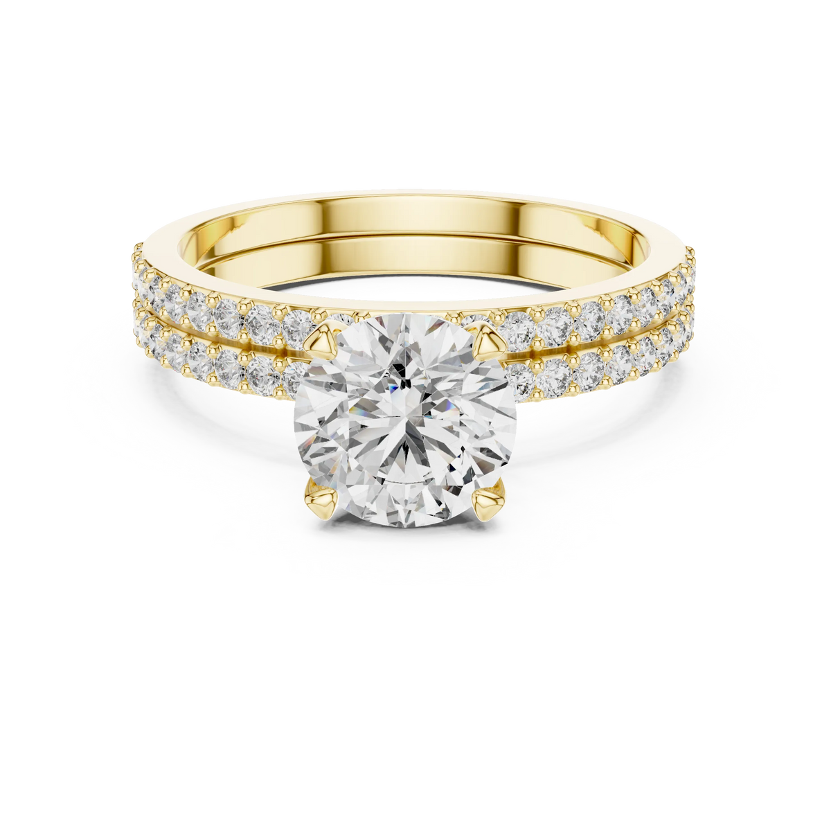Classic Round Solitaire Bridal Set