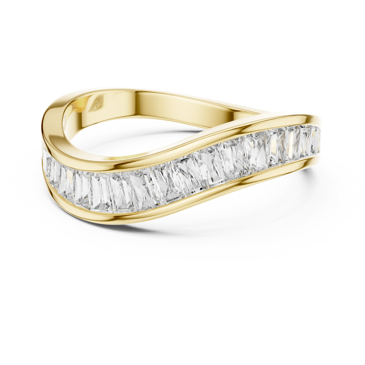 Sculpted Baguette Wave Band
