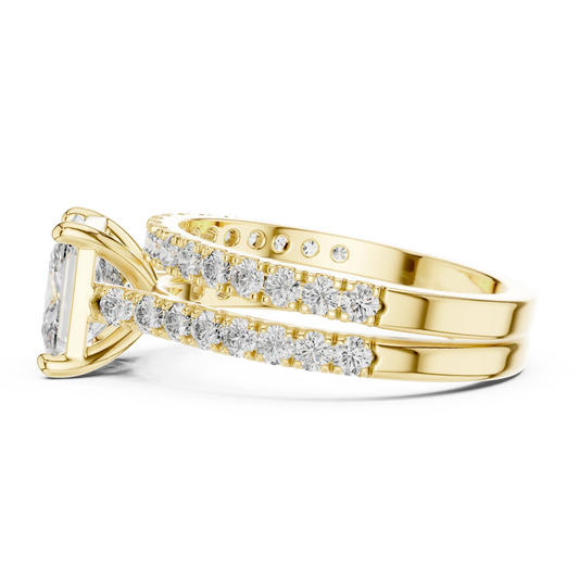 Princess Cut Pave Bridal Set