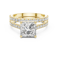 Princess Cut Pave Bridal Set