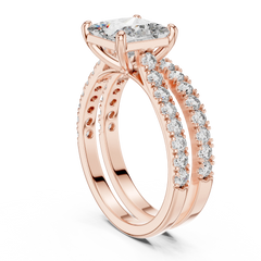 Princess Cut Pave Bridal Set