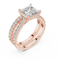 Princess Cut Pave Bridal Set