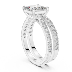 Princess Cut Pave Bridal Set