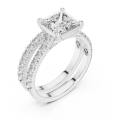 Princess Cut Pave Bridal Set
