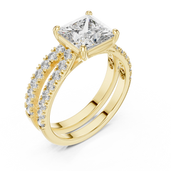 Princess Cut Pave Bridal Set