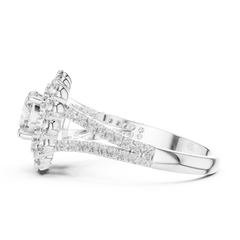 Majestic Double-Halo Floral Engagement Ring