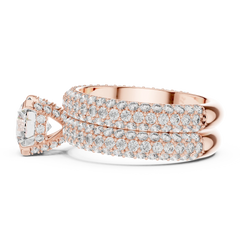 Grand Triple-Row Pave Bridal Set