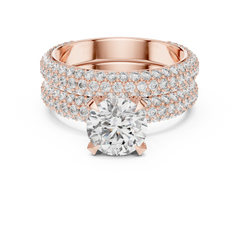 Grand Triple-Row Pave Bridal Set