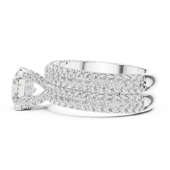 Grand Triple-Row Pave Bridal Set