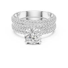 Grand Triple-Row Pave Bridal Set