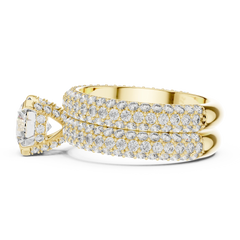 Grand Triple-Row Pave Bridal Set