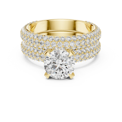 Grand Triple-Row Pave Bridal Set