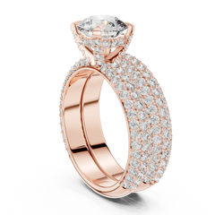 Grand Triple-Row Pave Bridal Set