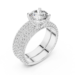 Grand Triple-Row Pave Bridal Set