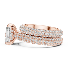 Radiant Cut Triple-Row Bridal Set