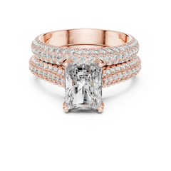 Radiant Cut Triple-Row Bridal Set