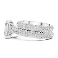 Radiant Cut Triple-Row Bridal Set
