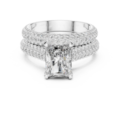 Radiant Cut Triple-Row Bridal Set