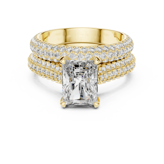 Radiant Cut Triple-Row Bridal Set