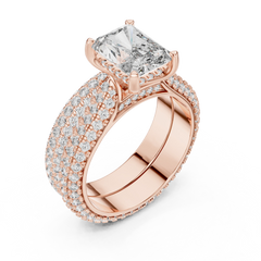 Radiant Cut Triple-Row Bridal Set