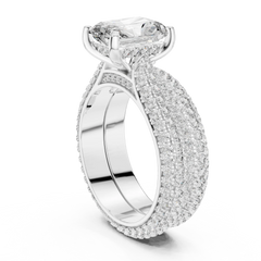 Radiant Cut Triple-Row Bridal Set
