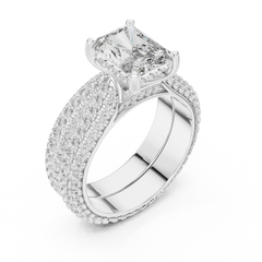 Radiant Cut Triple-Row Bridal Set