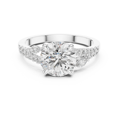 Botanical Vine Round Engagement Ring