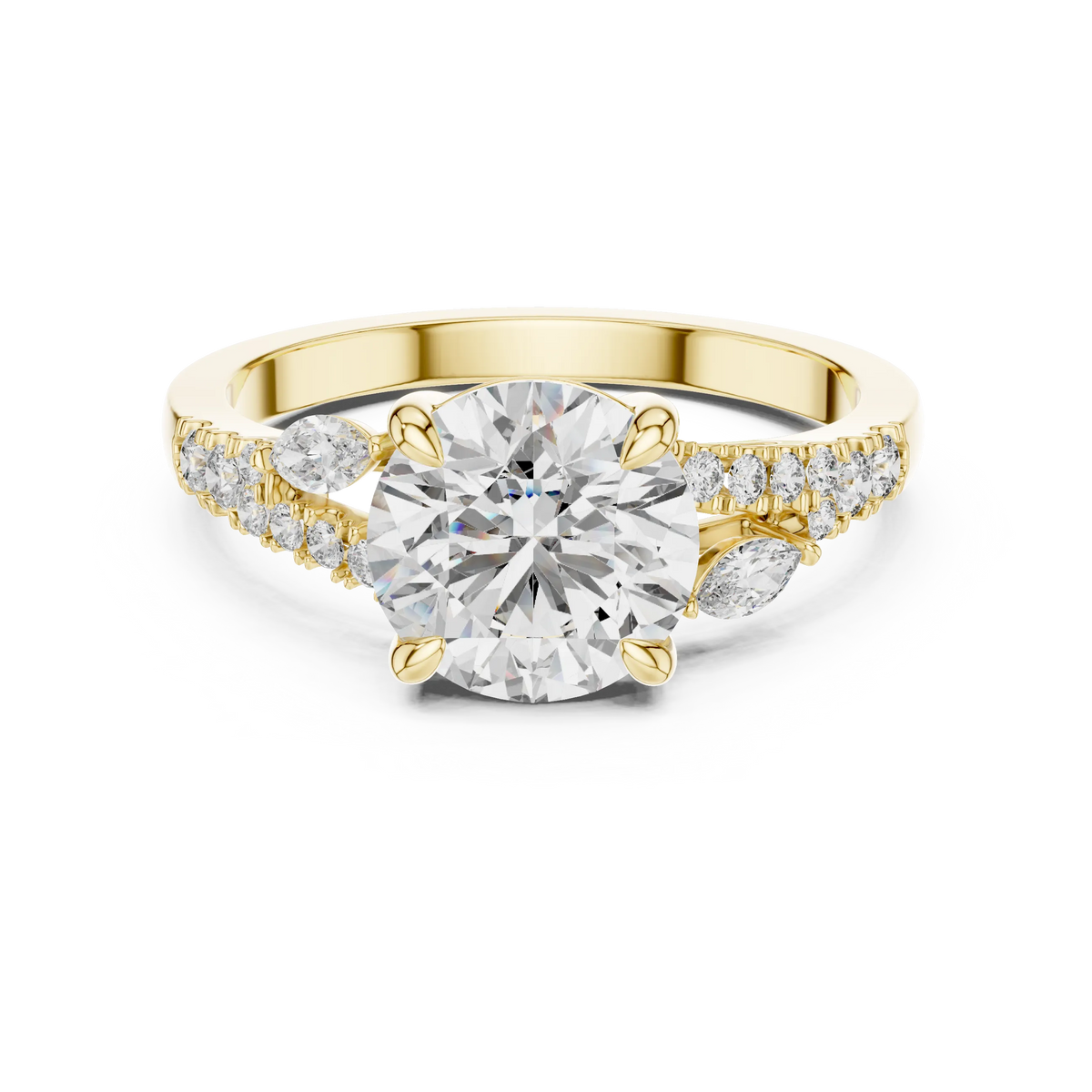 Botanical Vine Round Engagement Ring