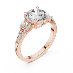 Botanical Vine Round Engagement Ring