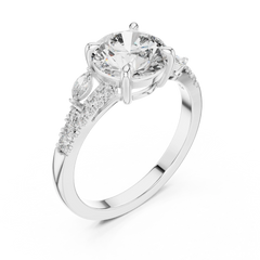 Botanical Vine Round Engagement Ring