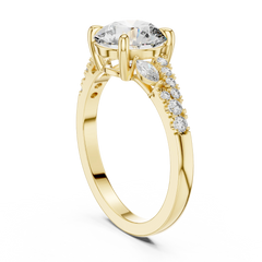Botanical Vine Round Engagement Ring