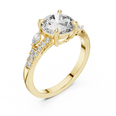 Botanical Vine Round Engagement Ring