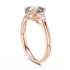 Cushion & Trillion Three-Stone Engagement Ring