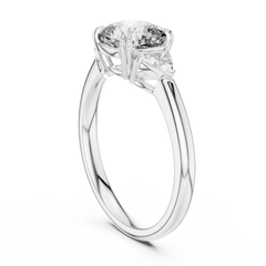 Cushion & Trillion Three-Stone Engagement Ring