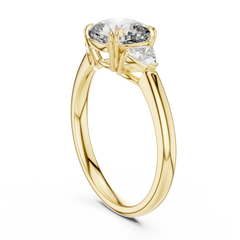 Cushion & Trillion Three-Stone Engagement Ring