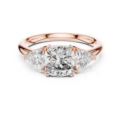 Cushion & Trillion Double-Prong Engagement Ring