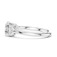 Cushion & Trillion Double-Prong Engagement Ring
