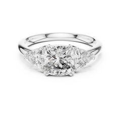 Cushion & Trillion Double-Prong Engagement Ring